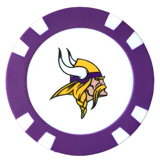 Officially Licensed Minnesota Vikings Poker Chip Ball Marker - GOLF LEAGUE