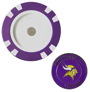 Officially Licensed Minnesota Vikings Poker Chip Ball Marker - GOLF LEAGUE