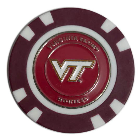 Officially Licensed Virginia Tech Hokies Poker Chip Ball Marker - GOLF LEAGUE