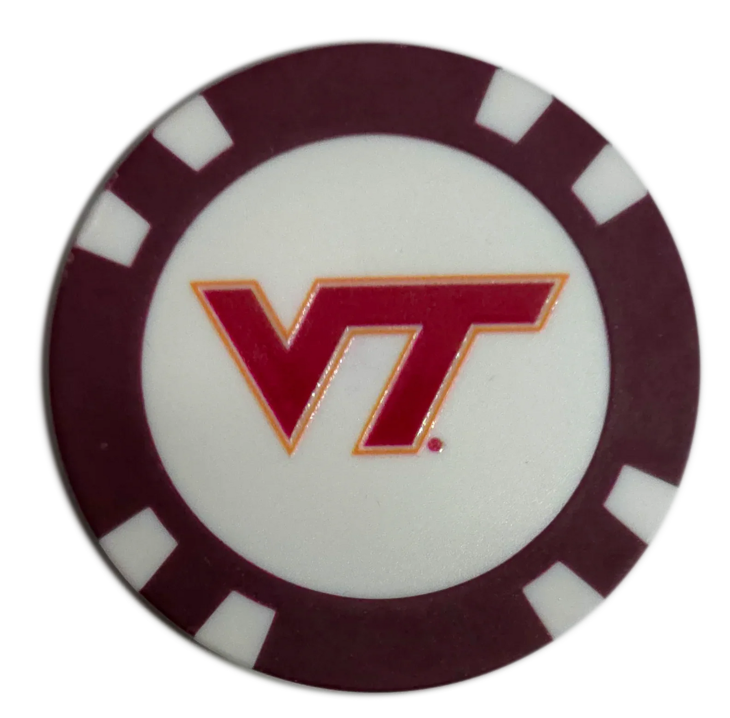 Officially Licensed Virginia Tech Hokies Poker Chip Ball Marker - GOLF LEAGUE