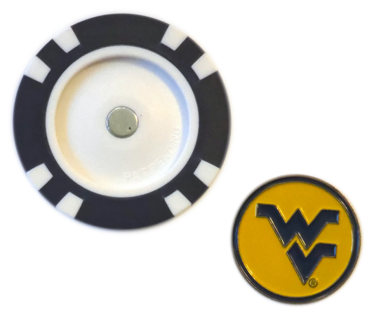 Officially Licensed West Virginia Mountaineers Poker Chip Ball Marker - GOLF LEAGUE