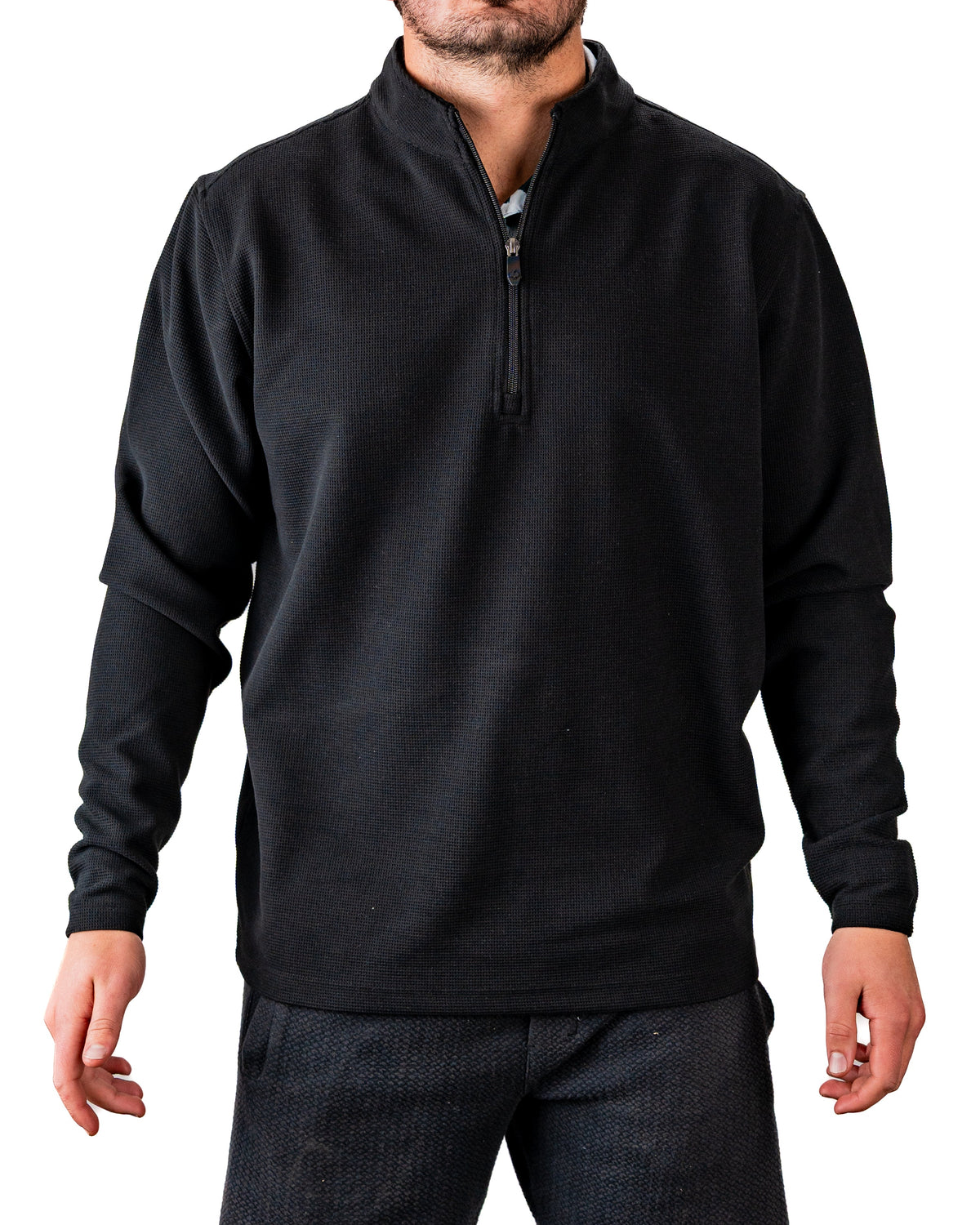 Player Preferred™ Waffle Grid Pullover - Obsidian