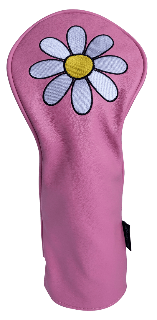 White Daisy Mini Driver Headcover by ReadyGolf (Pink)