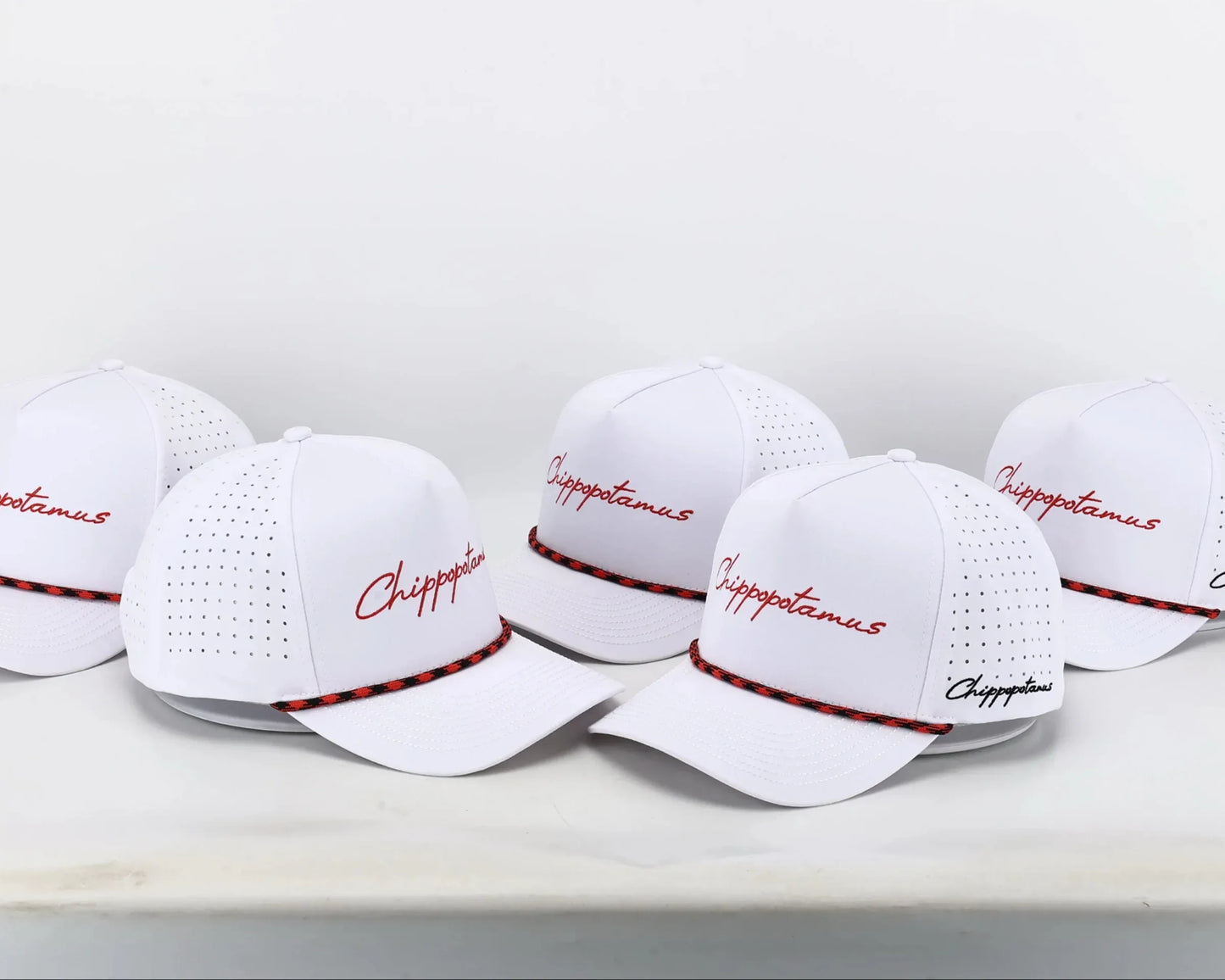 White Rope Hat - Chippopotamus Red - GOLF LEAGUE