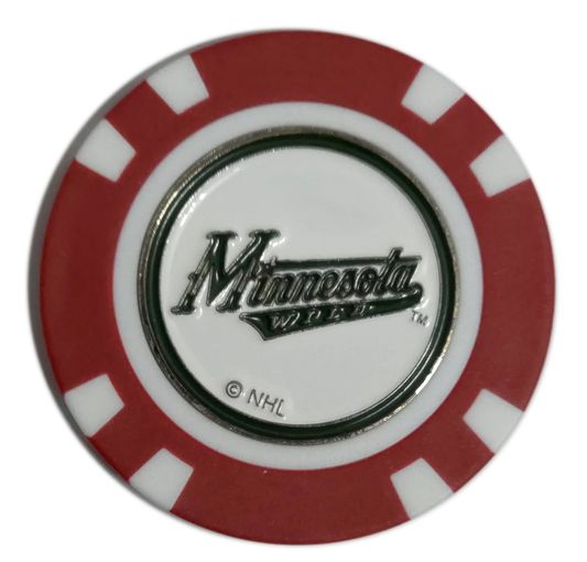 Officially Licensed Minnesota Wild Poker Chip Golf Ball Marker - GOLF LEAGUE