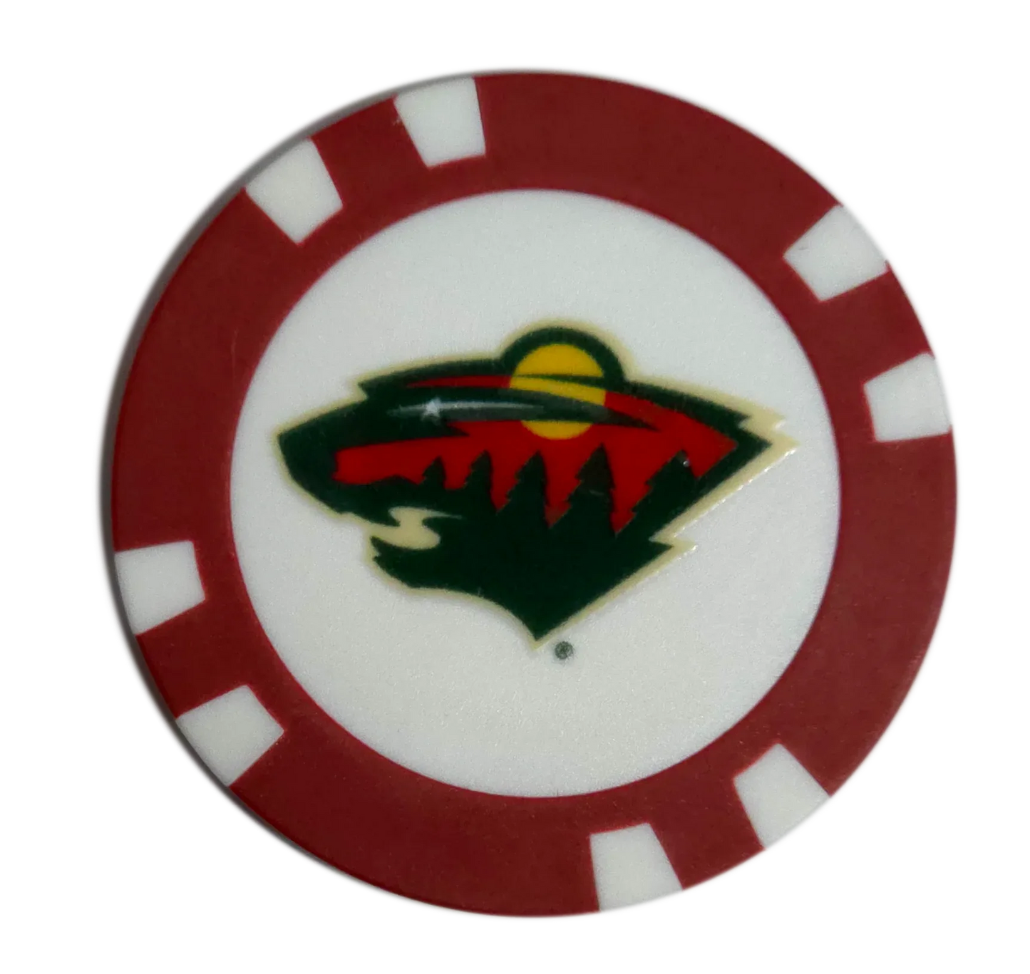 Officially Licensed Minnesota Wild Poker Chip Golf Ball Marker - GOLF LEAGUE