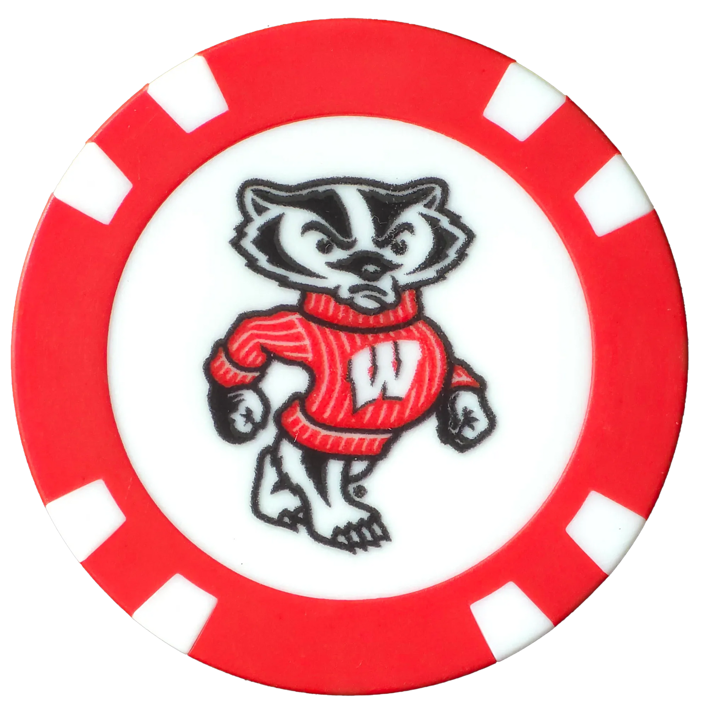 Officially Licensed Wisconsin Badgers Poker Chip Ball Marker - GOLF LEAGUE