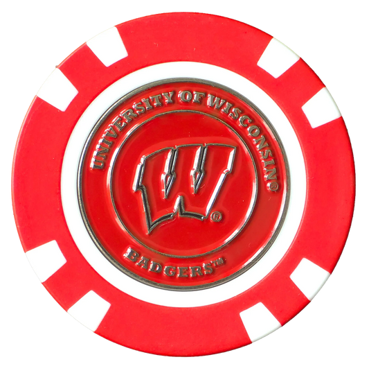 Officially Licensed Wisconsin Badgers Poker Chip Ball Marker - GOLF LEAGUE