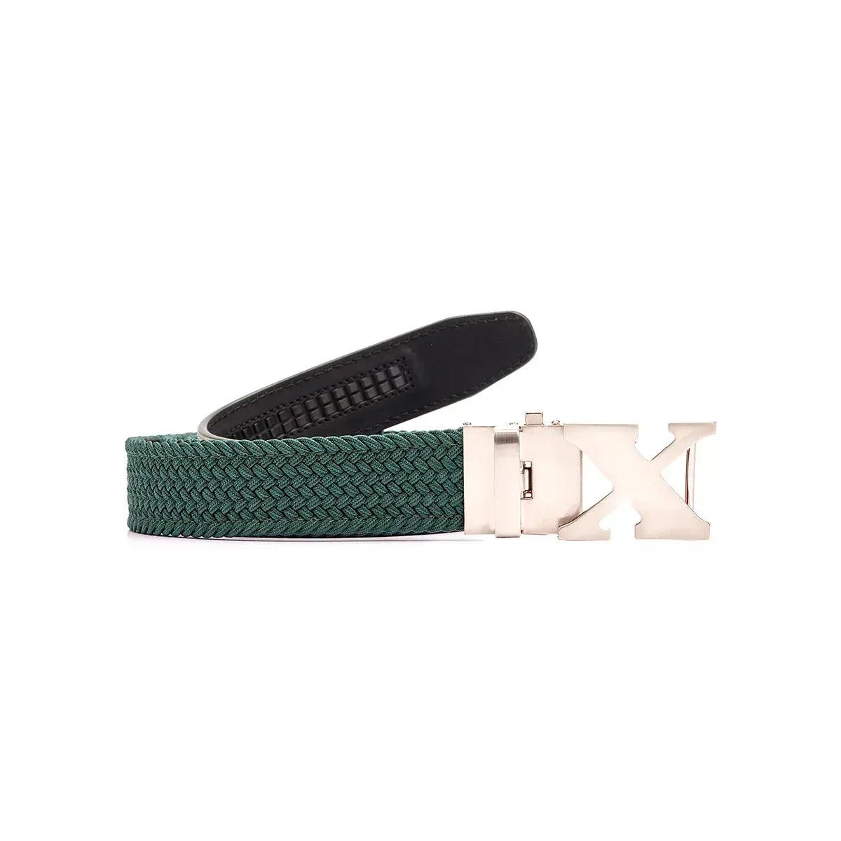 Woven_Golf_Belt_Navy_Green - GOLF LEAGUE
