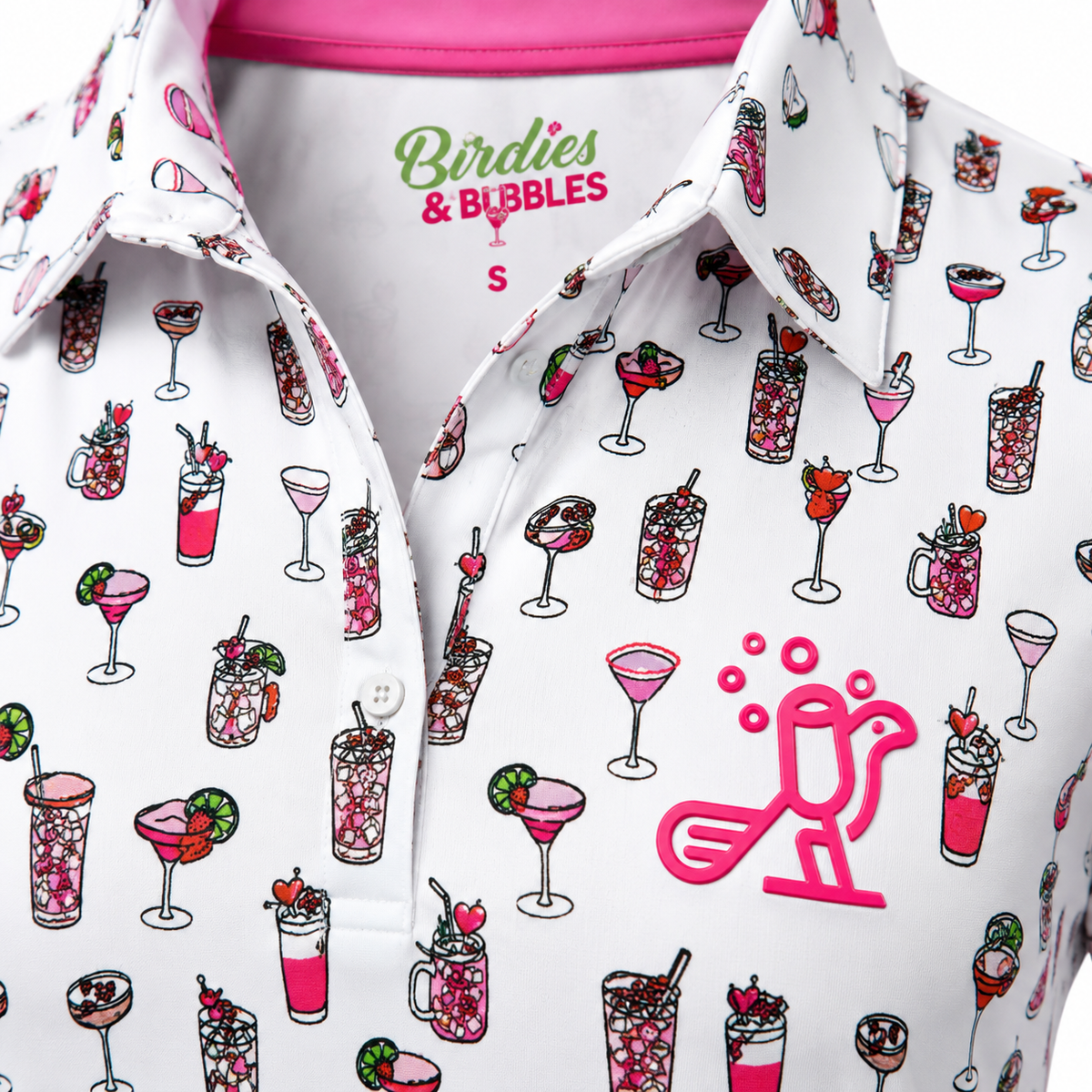 The Par-Tee Pour Polo | Women’s Cocktail Print Golf Polo Shirt