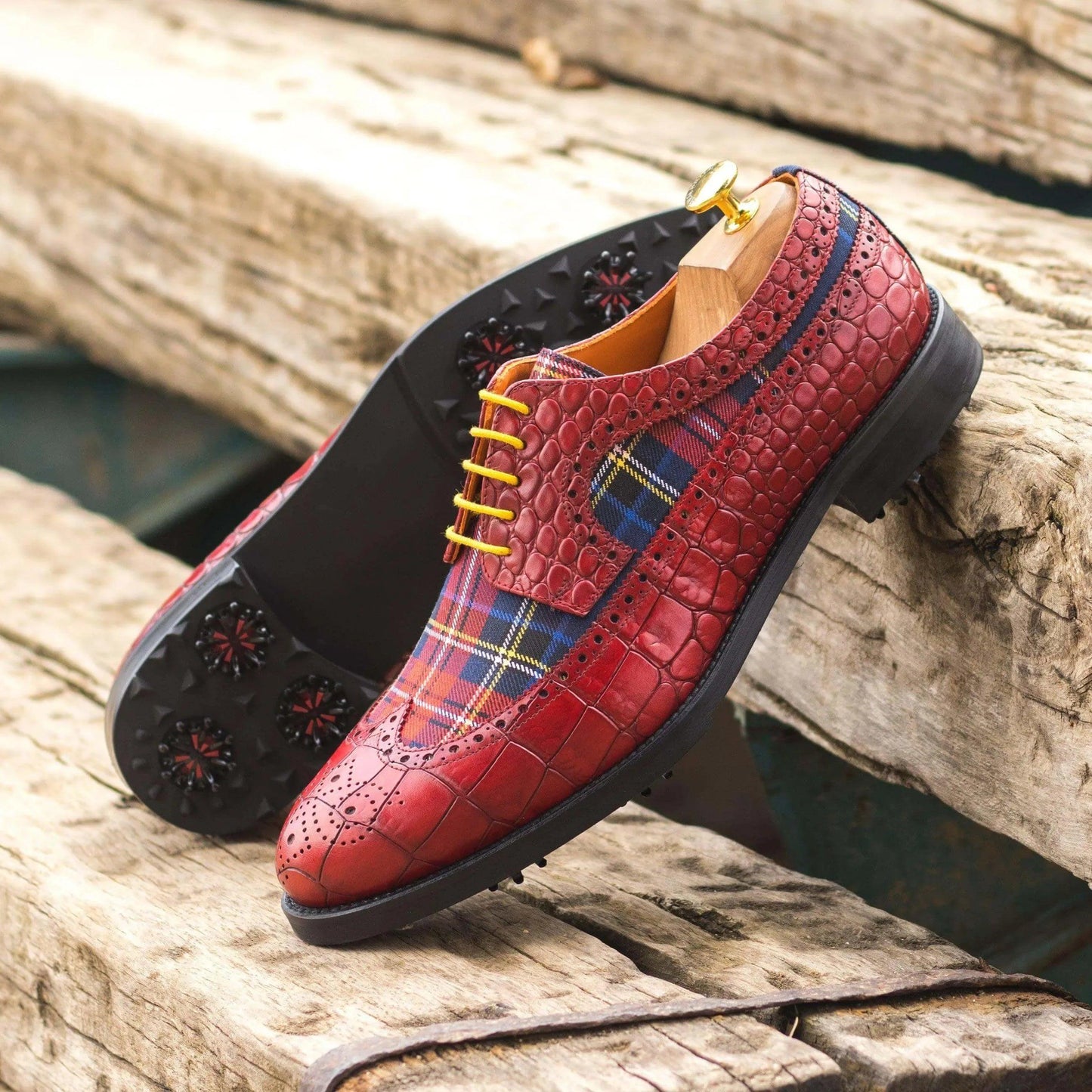 aldorado-longwing-blucher-golf-shoes-ii-wholesale-red-plaid-shoe-479 - GOLF LEAGUE
