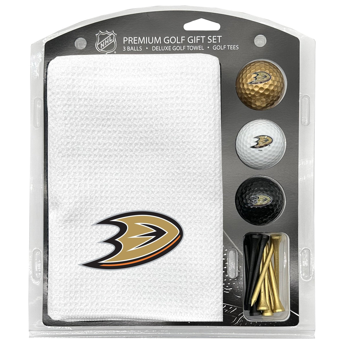 Anaheim Ducks White Microfiber Towel Golf Gift Set