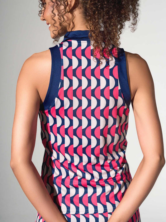 ava-sleeveless-womens-golf-tennis-polo-top-geo-printinkinphorm-nyctops-355879 - GOLF LEAGUE