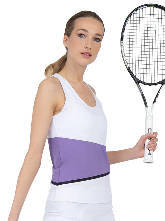 Baseline Tank - White/Lavender Combo - GOLF LEAGUE