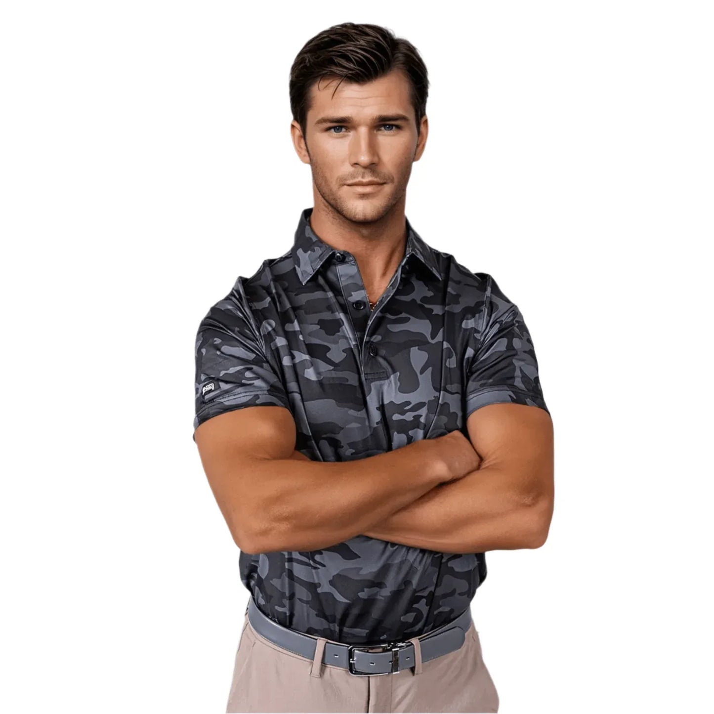 Black Camo Men's Polo - GOLF LEAGUE