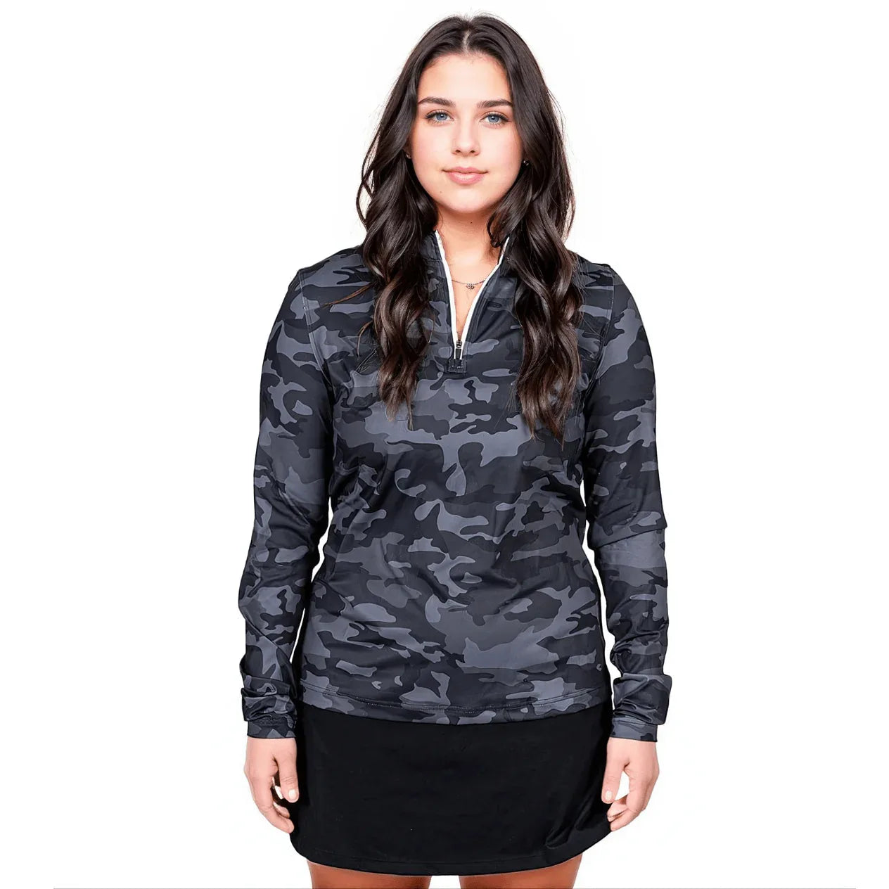Black Camo Women's Q-Zip - GOLF LEAGUE