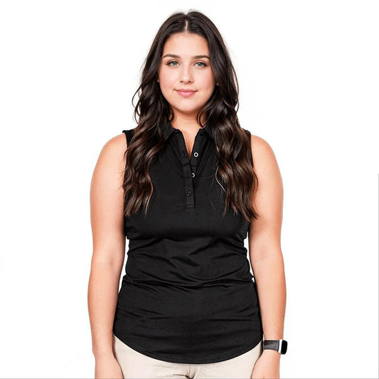 black-womens-sleeveless-polos-280161 - GOLF LEAGUE