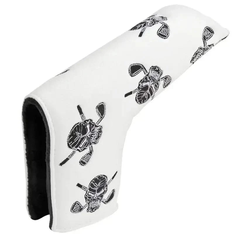 Dancing Skulls Putter Cover - Blade Style (White/Black)