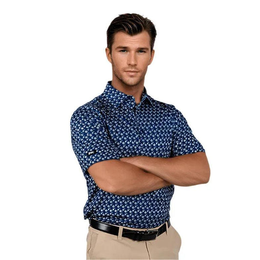 blue-floral-mens-polo-127359 - GOLF LEAGUE