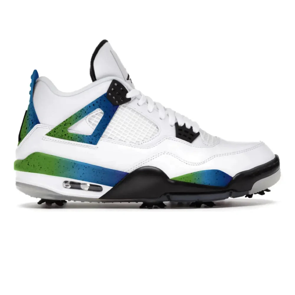"Blue Green Cement" Jordan 4 Retro Golf Shoes