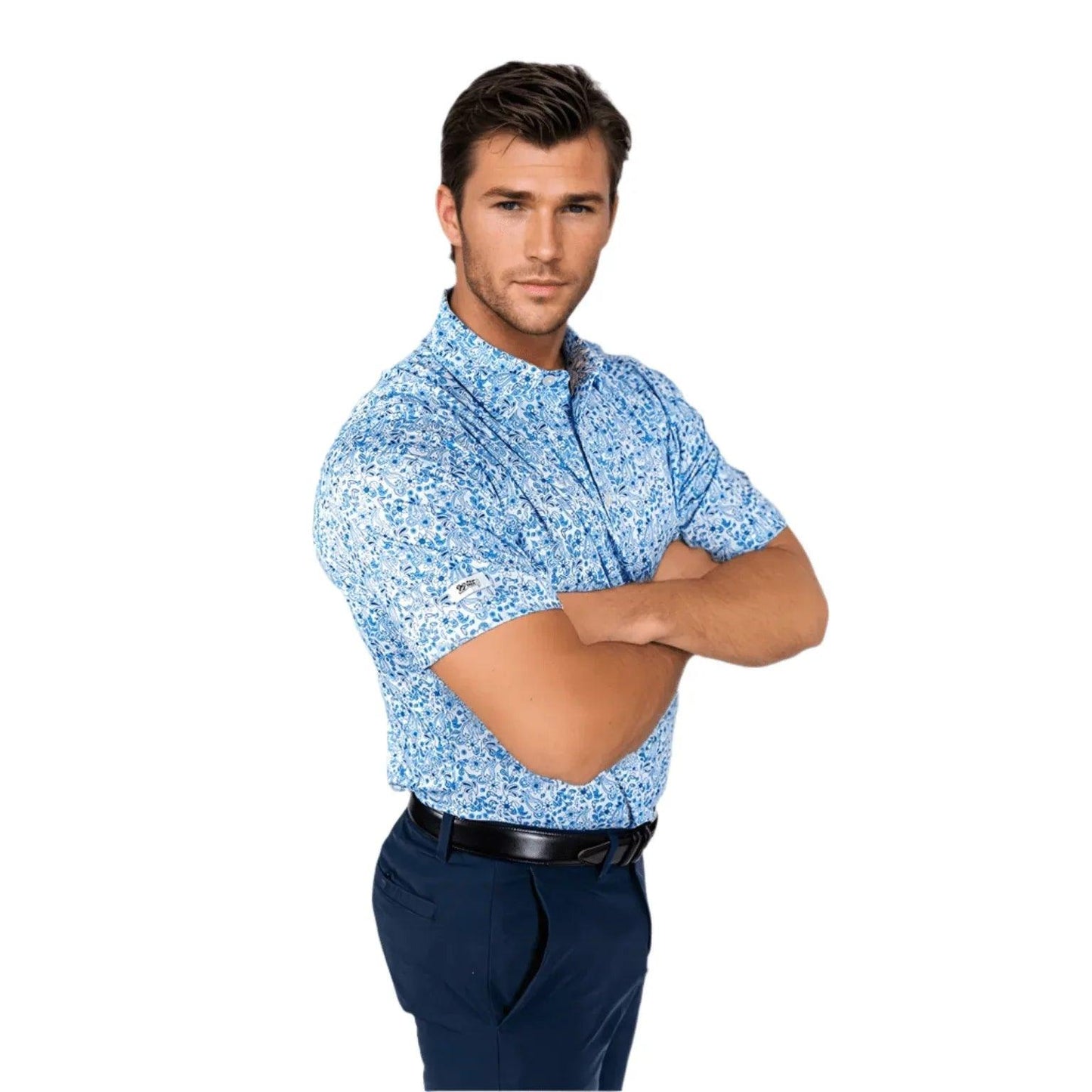 blue-paisley-mens-polo-632680 - GOLF LEAGUE