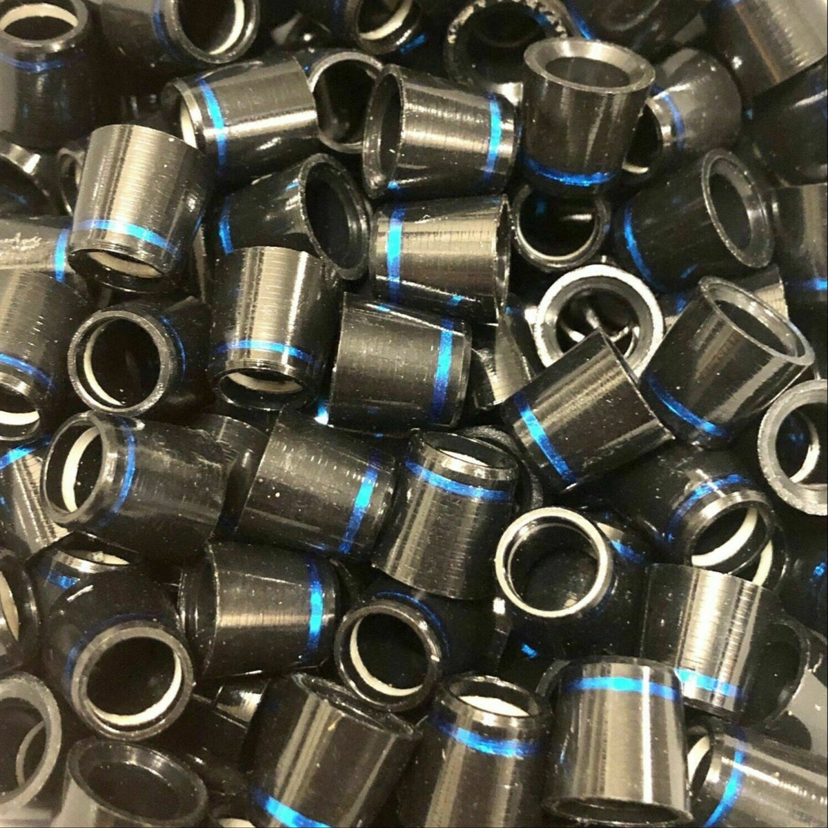 1/2" Wood Ferrules - Black w/ Blue Ring
