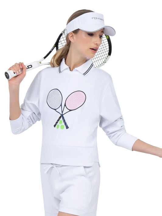 Camila Performance Sweatshirt - Tennis Print - GOLF LEAGUE