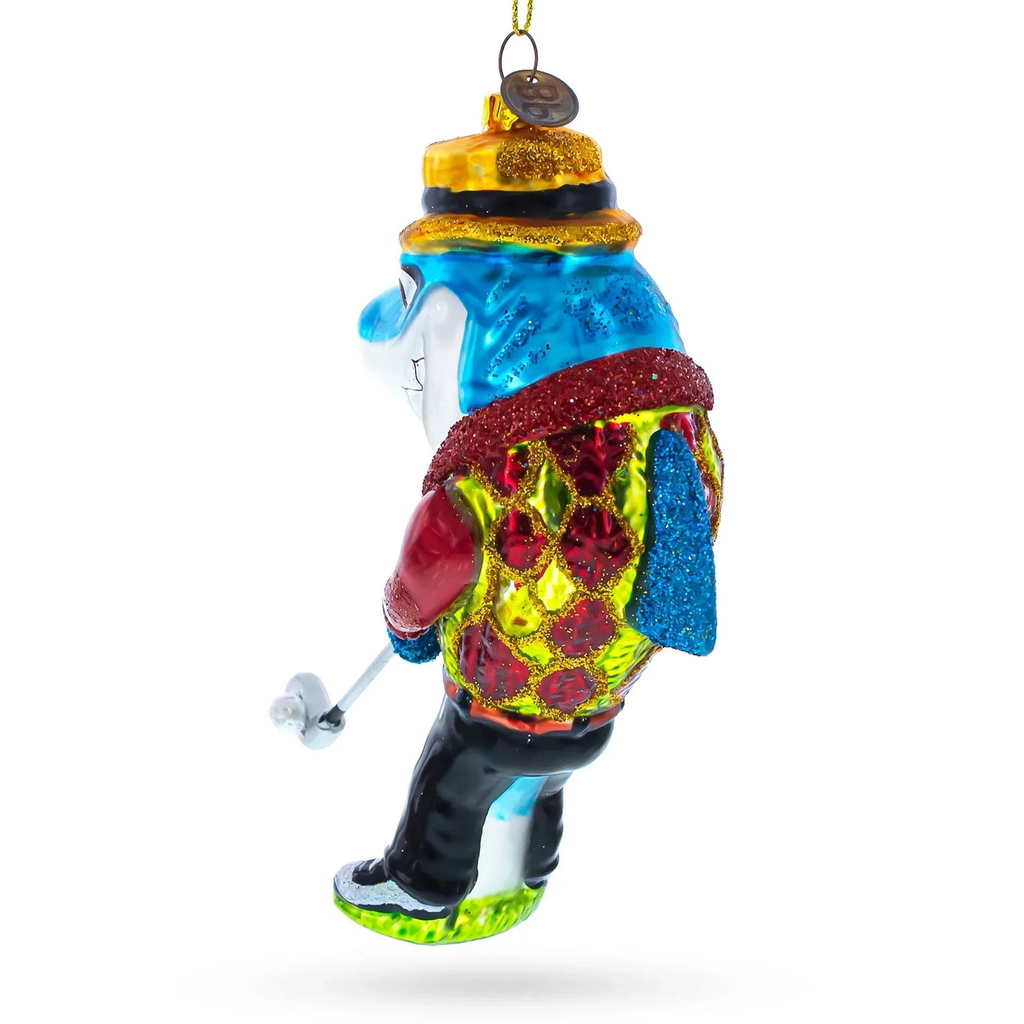 Shark Playing Golf Glass Christmas Ornament - GOLF LEAGUE