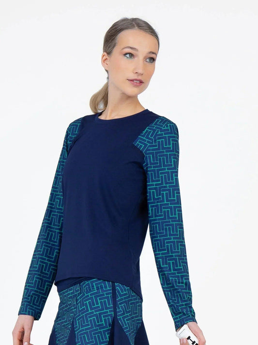 colorblock-active-sofia-long-sleeve-crew-neck-inkink-tesselinphorm-nyctops-954905 - GOLF LEAGUE