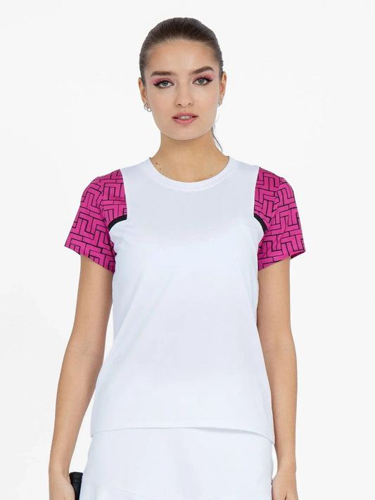 colorblock-active-sofia-short-sleeve-crew-neck-raspberry-pinkinphorm-nyc-507861 - GOLF LEAGUE