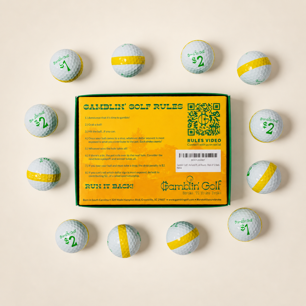 Vintage Gamblin' Golf Balls (12 Pack)