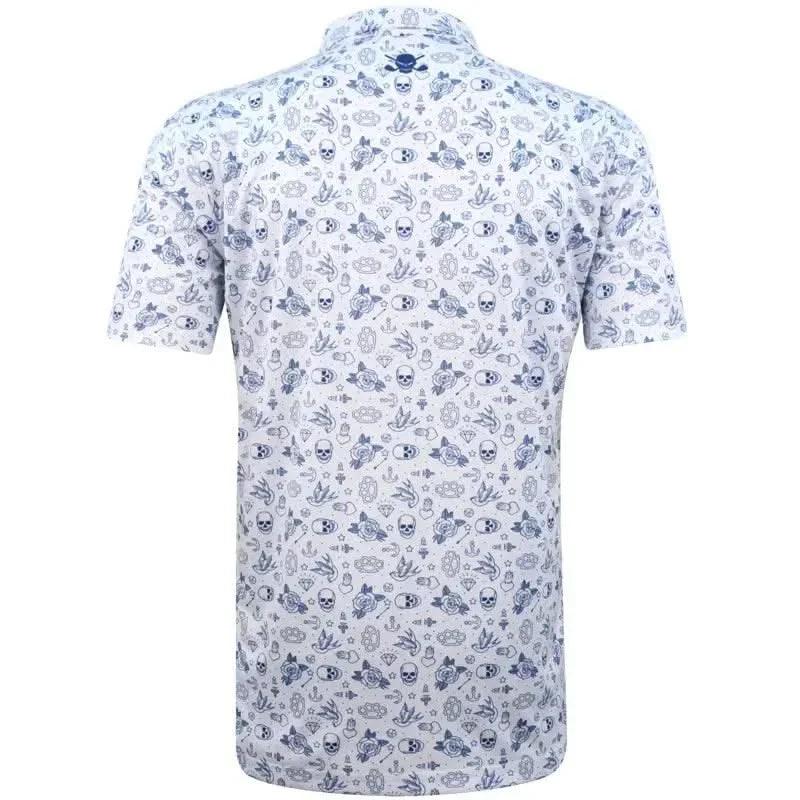 Tattoo Flash Cool-Stretch Men's Golf Shirt (White)