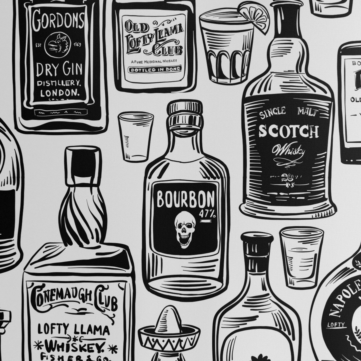 In the Drink | Alcohol Black/White Golf Polo for Men - GOLF LEAGUE