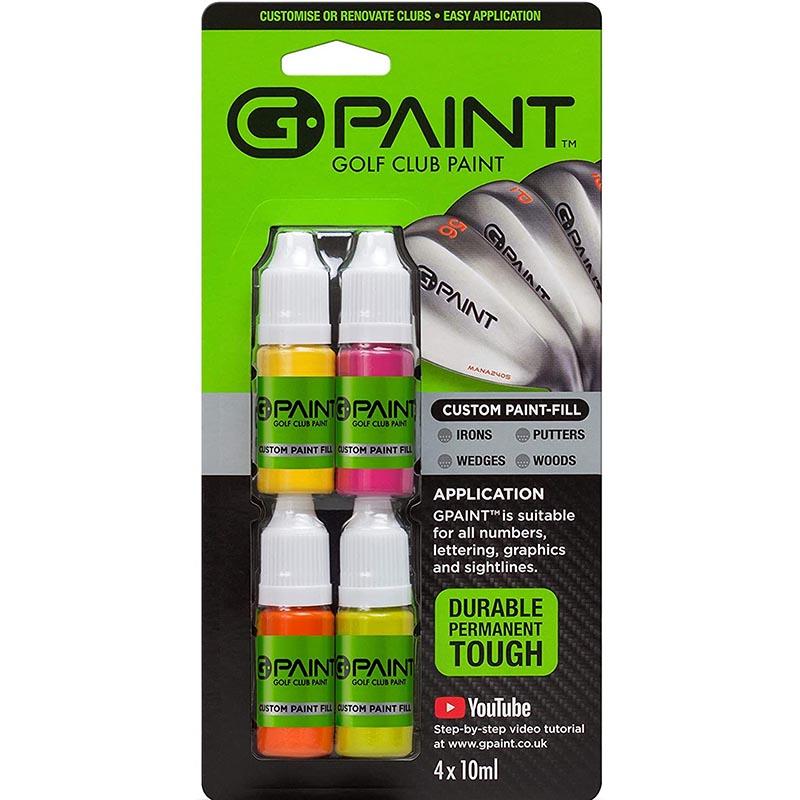 G-Paint Golf Club Paint - 4 Pack (Yellow/Pink/Orange/Green)