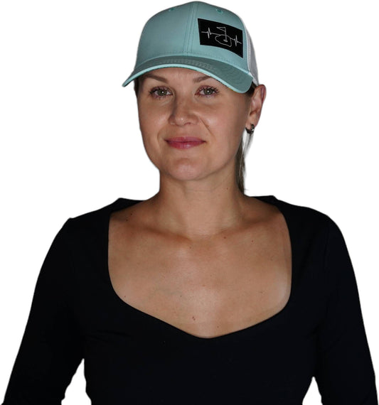 Golf Hat - Low Profile - Ponytail - Mint Green / White - Laser Mesh