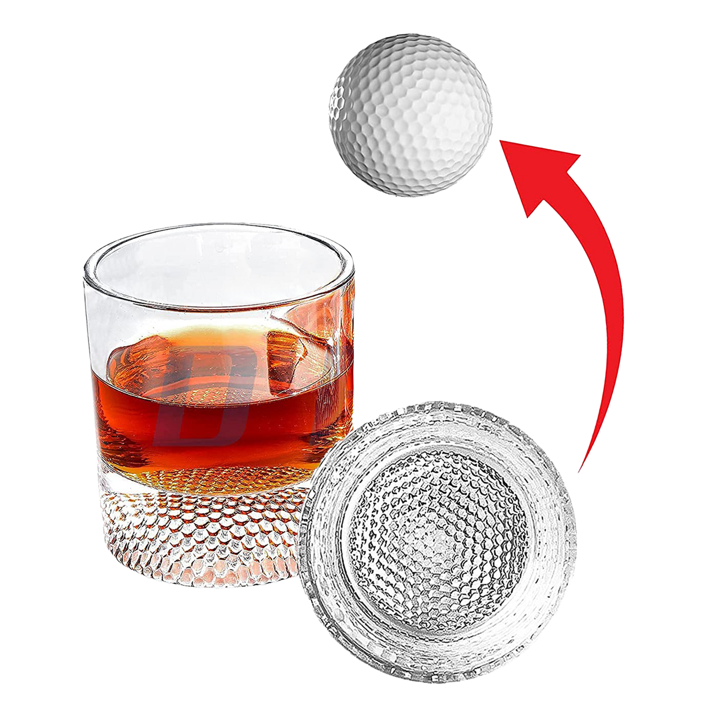 The Wine Savant Golf Ball Whiskey Glasses Set of 2-8oz Golf Gifts - Unique Whiskey Golf Glasses Set - Golf Gifts For Men & Women - Gifts for Golfers Golf Accessories Golf Ball Glasses (2 pack)