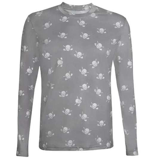 Golf Long Sleeve Undershirt with Skulls (Grey/White)