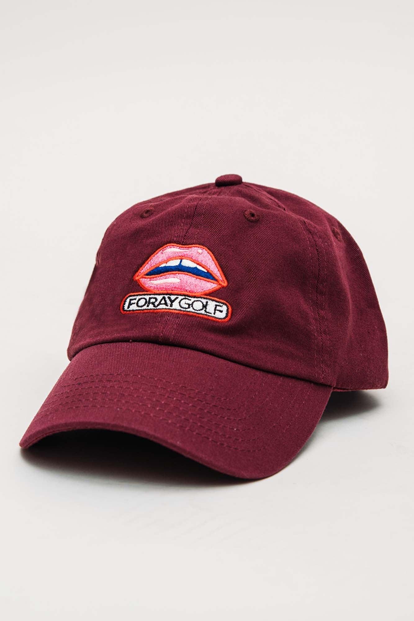 gpYmysonRBGUrw0XbttK_Lips_Dad_Hat-_Maroon - GOLF LEAGUE