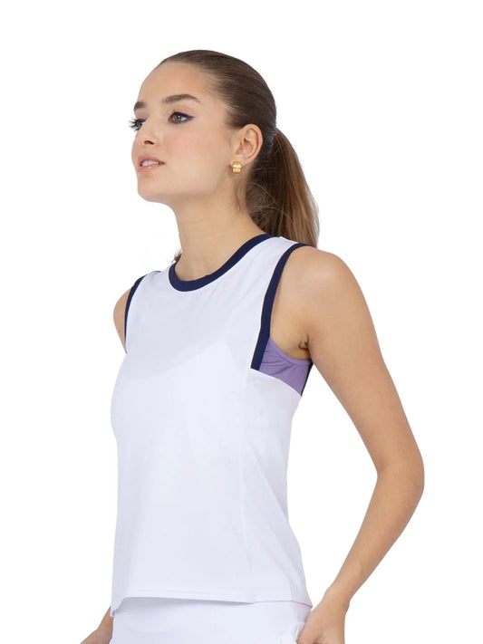 Harper Performance Tank - White/Lavender Combo - GOLF LEAGUE
