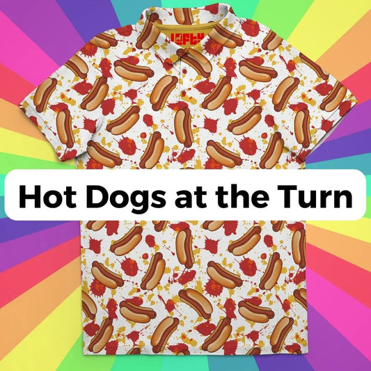 Hot Dogs at the Turn | Funny/Crazy Golf Polo for Men - GOLF LEAGUE