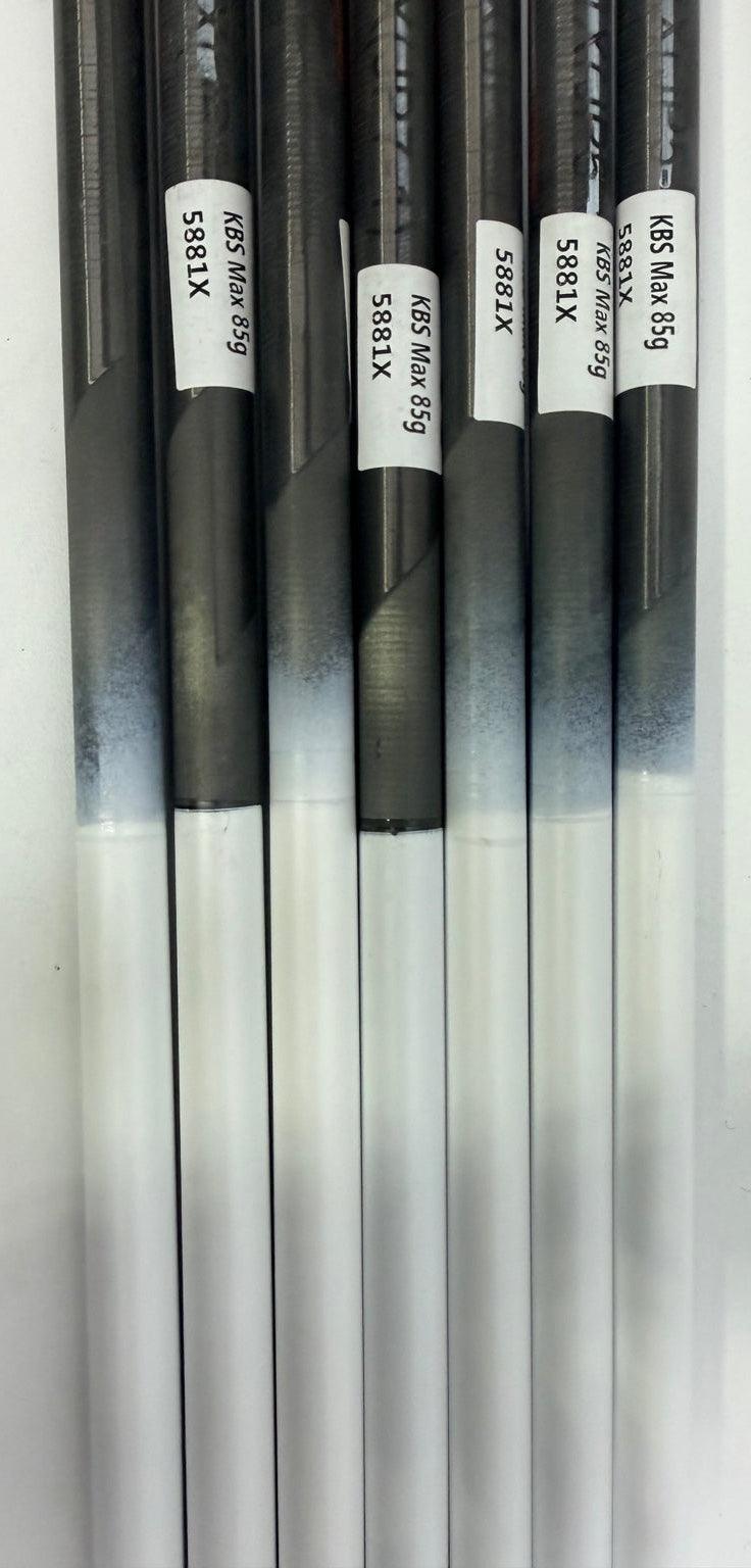 KBS NEW MAX 85g Stiff Graphite Iron Shafts 7pc .370 Parallel Tip 41"