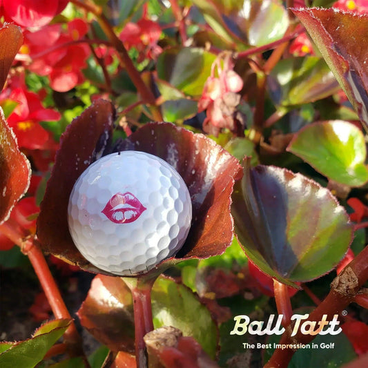 kiss-lips-ball-tatt-in-flowers - GOLF LEAGUE