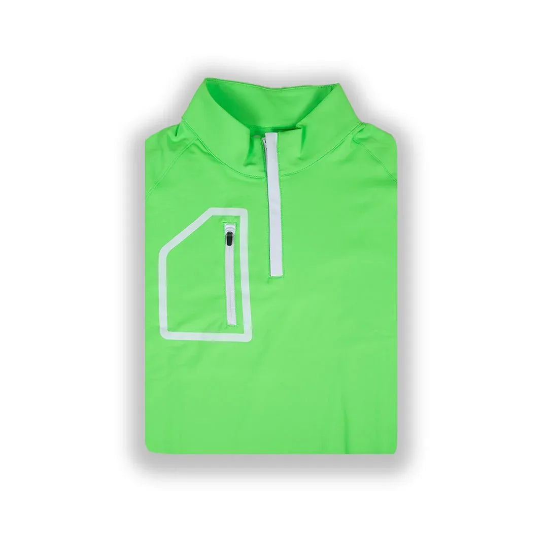 Lime Green Men's Q-Zip - GOLF LEAGUE