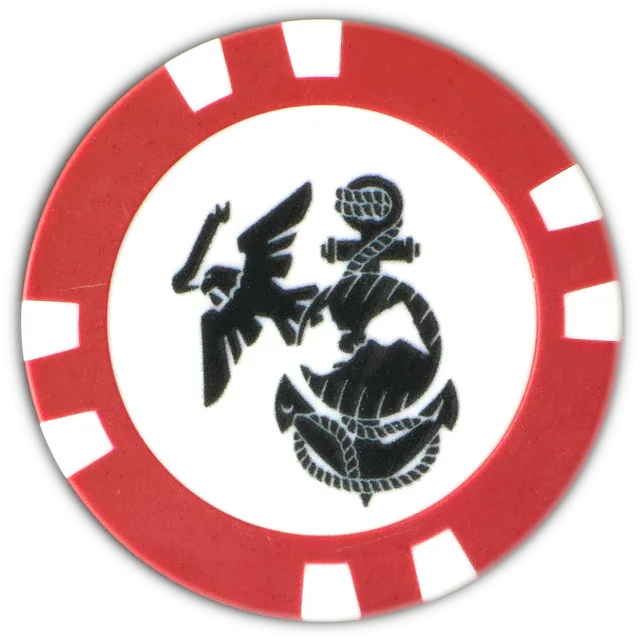 Officially Licensed U.S. Marines Poker Chip Ball Marker - GOLF LEAGUE