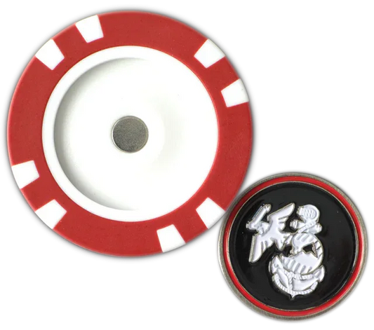 Officially Licensed U.S. Marines Poker Chip Ball Marker - GOLF LEAGUE