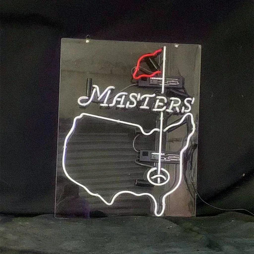 masterstournamentgolflogoneonsignslightglass - GOLF LEAGUE