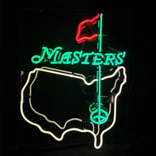 masterstournamentgolfmapsneonsign - GOLF LEAGUE