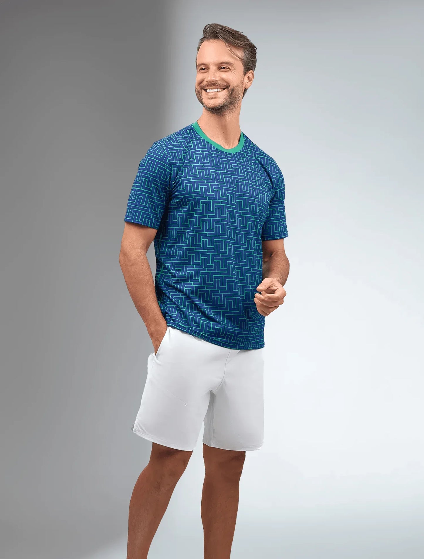 Men's Short-Sleeve Crew Neck - UV Protection, Antimicrobial - GOLF LEAGUE