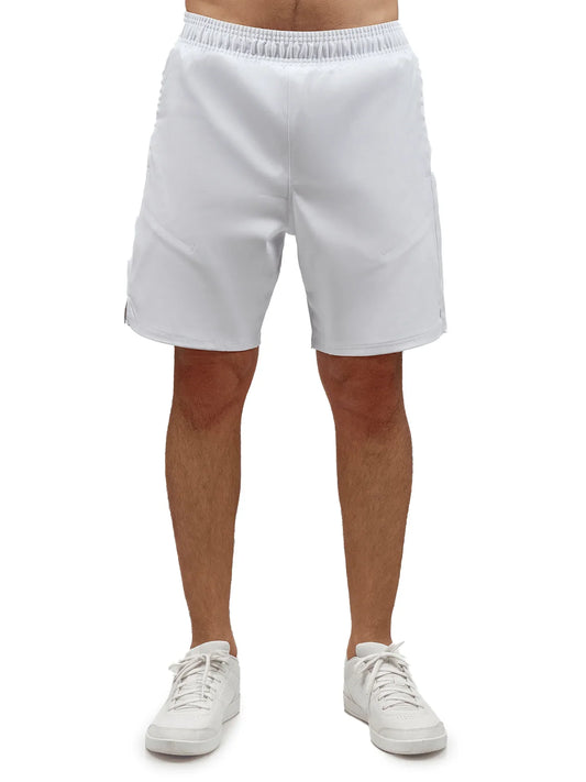 Men's Tennis Shorts - Spin Shorts with Pockets & UV Protection - White - GOLF LEAGUE