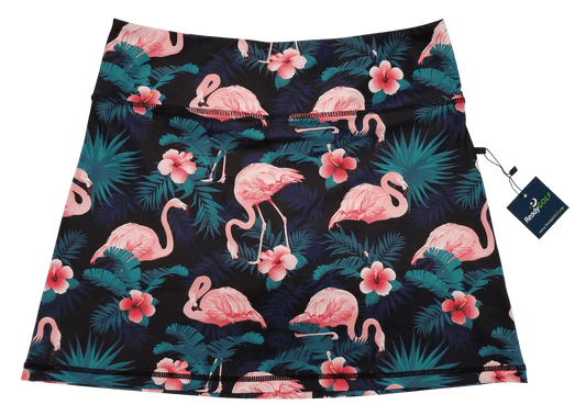 Midnight Flamingos Ladies Active SKORT by ReadyGOLF